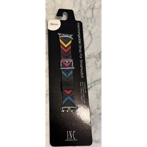 NEW I.N.C. Women's Black Rainbow‎ Stripe 38mm Apple Watch Band Strap
